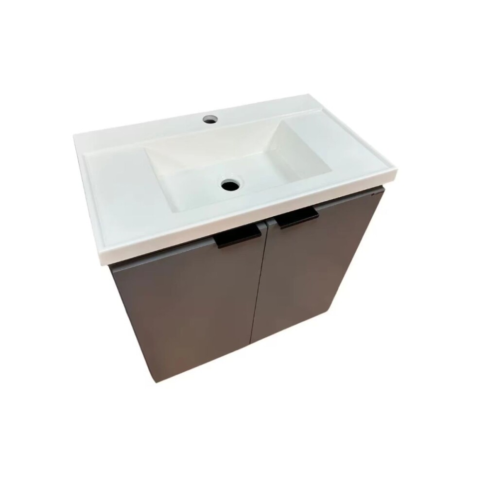 Mueble de baño suspendido Aster gris 60cm con bacha de resina Mueble De Baño Suspendido Aster Gris 60cm Con Bacha De Resina