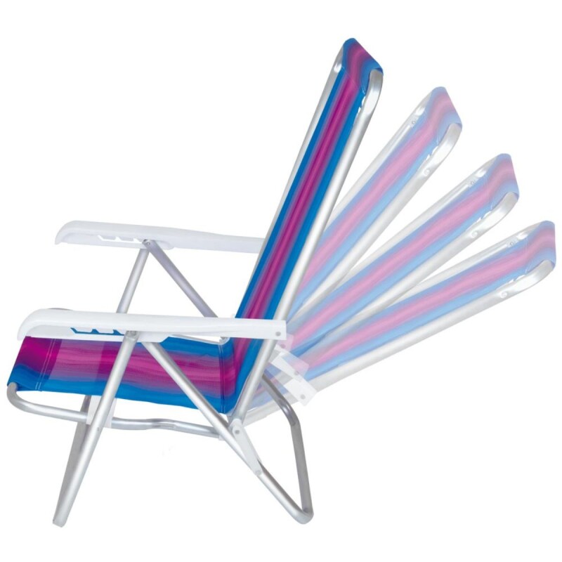 Silla reclinable 4 posiciones aluminio ROSA