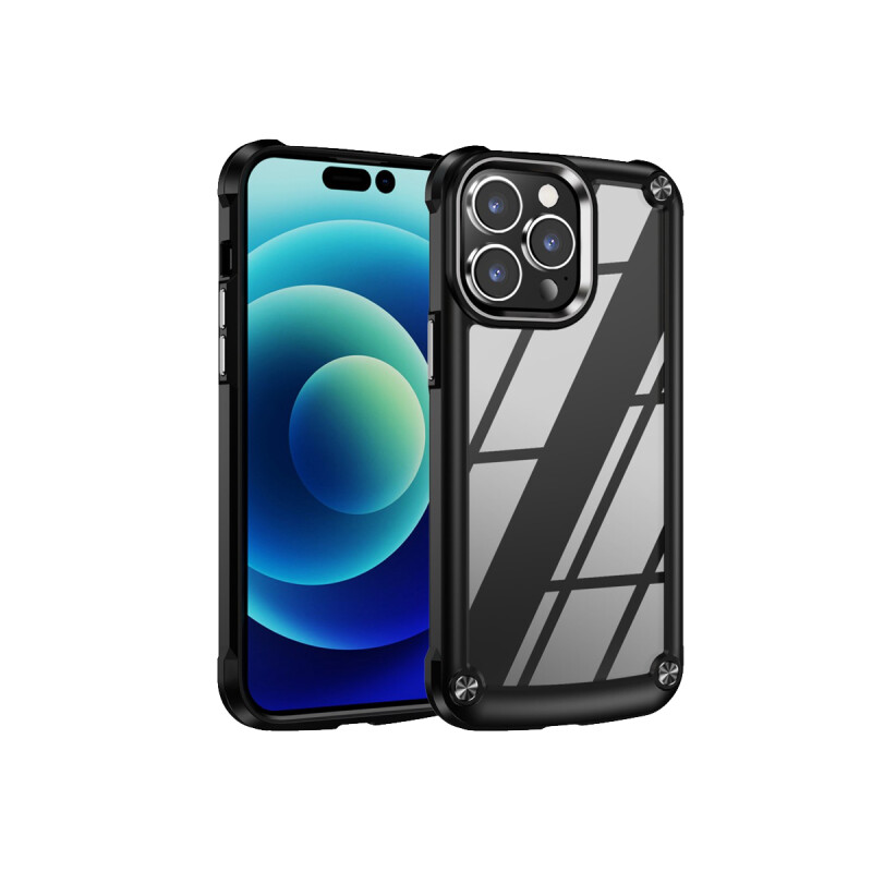 Protector para iPhone 14 Pro Max con borde negro Protector Para Iphone 14 Pro Max Con Borde Negro