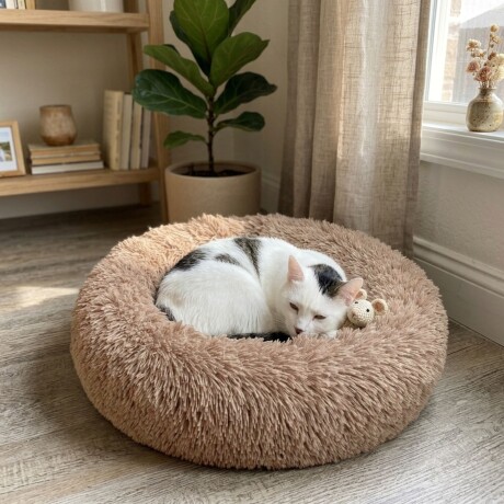 Cama tipo dona para Perro/Gato 60 cm Beige