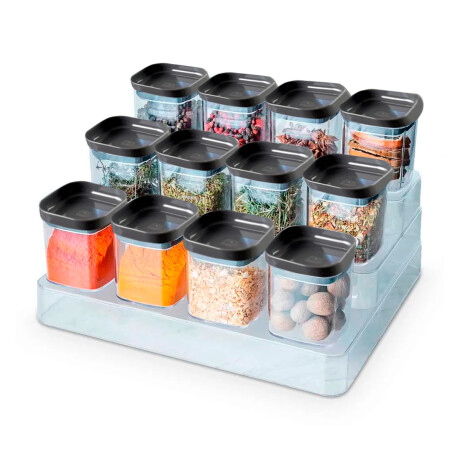 Set Organizador multinivel + 12 Potes GRIS