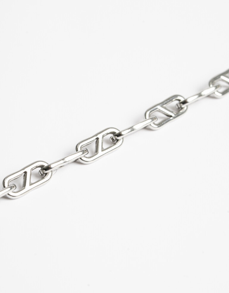 Pulseras Flexibles Metal Pulsera Para Hombres De Acero Cadena Gruesa - Plateado