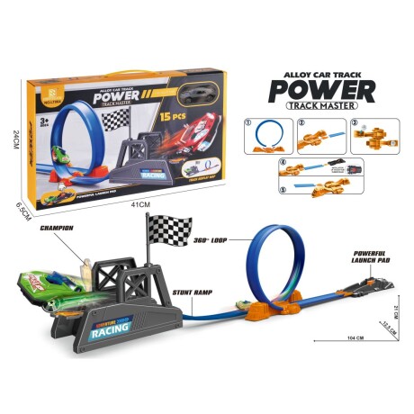 Pista de autos con lanzador catapulta - 15 piezas LT064 001