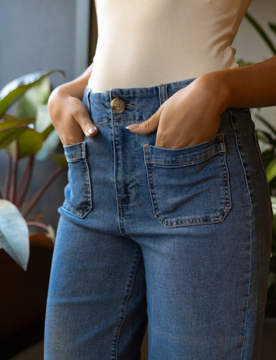 Jean Wide Leg Pockets - Jean 