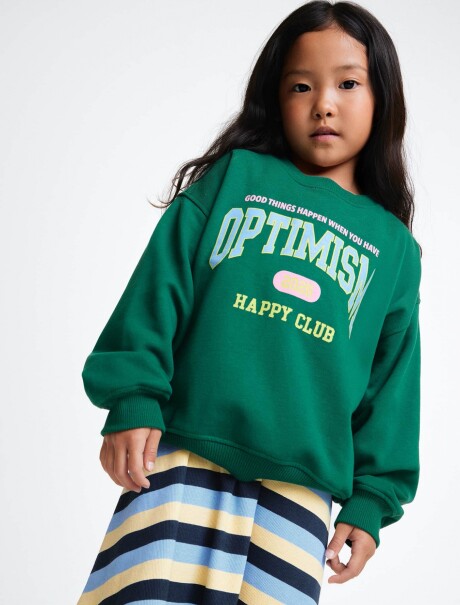 BUZO INFANTIL CON ESTAMPA VERDE