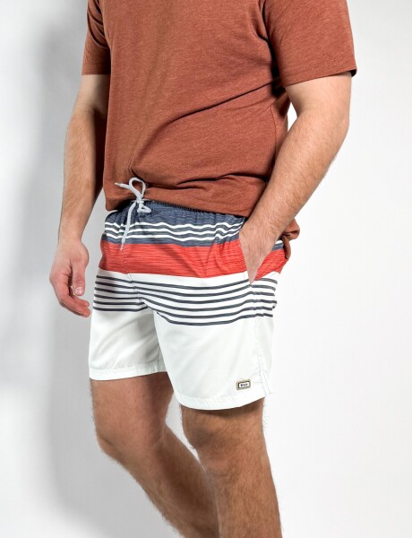 Short de baño estampado Lanzani Naranja