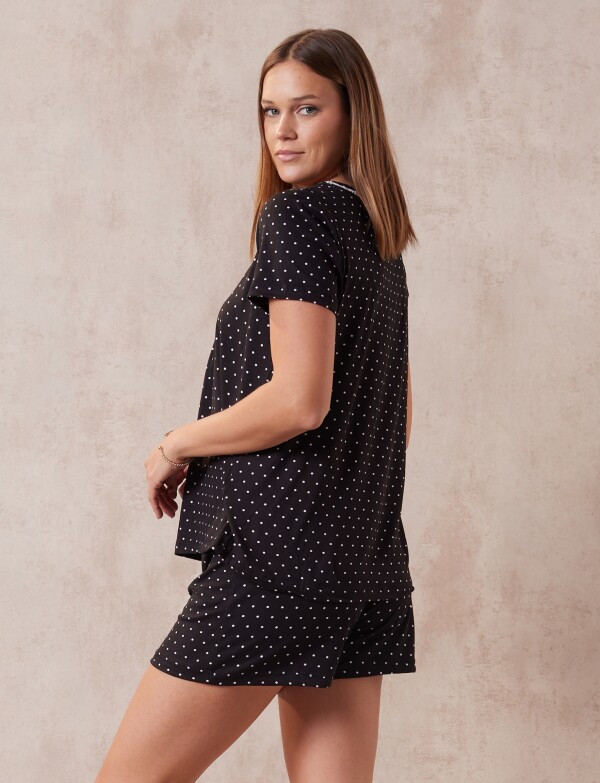 Pijama Con Short NEGRO/BLANCO
