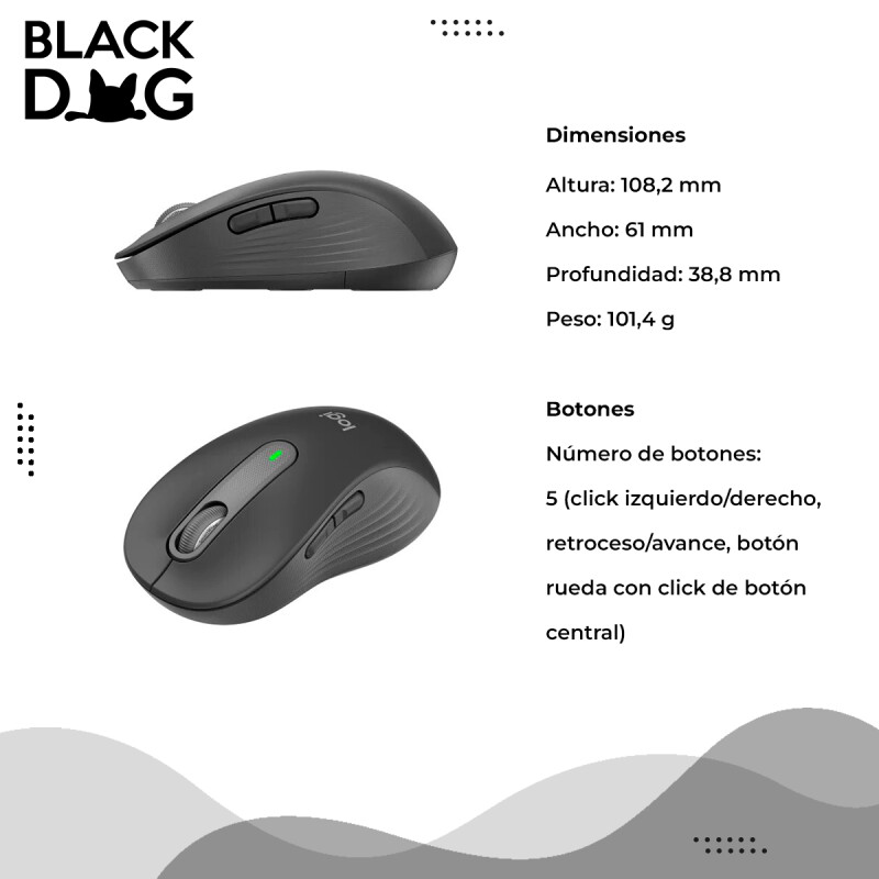 Mouse Logitech M650 Medium Negro