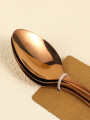 Cuchara Postre Rose Gold, Set 4pcs Color Unico