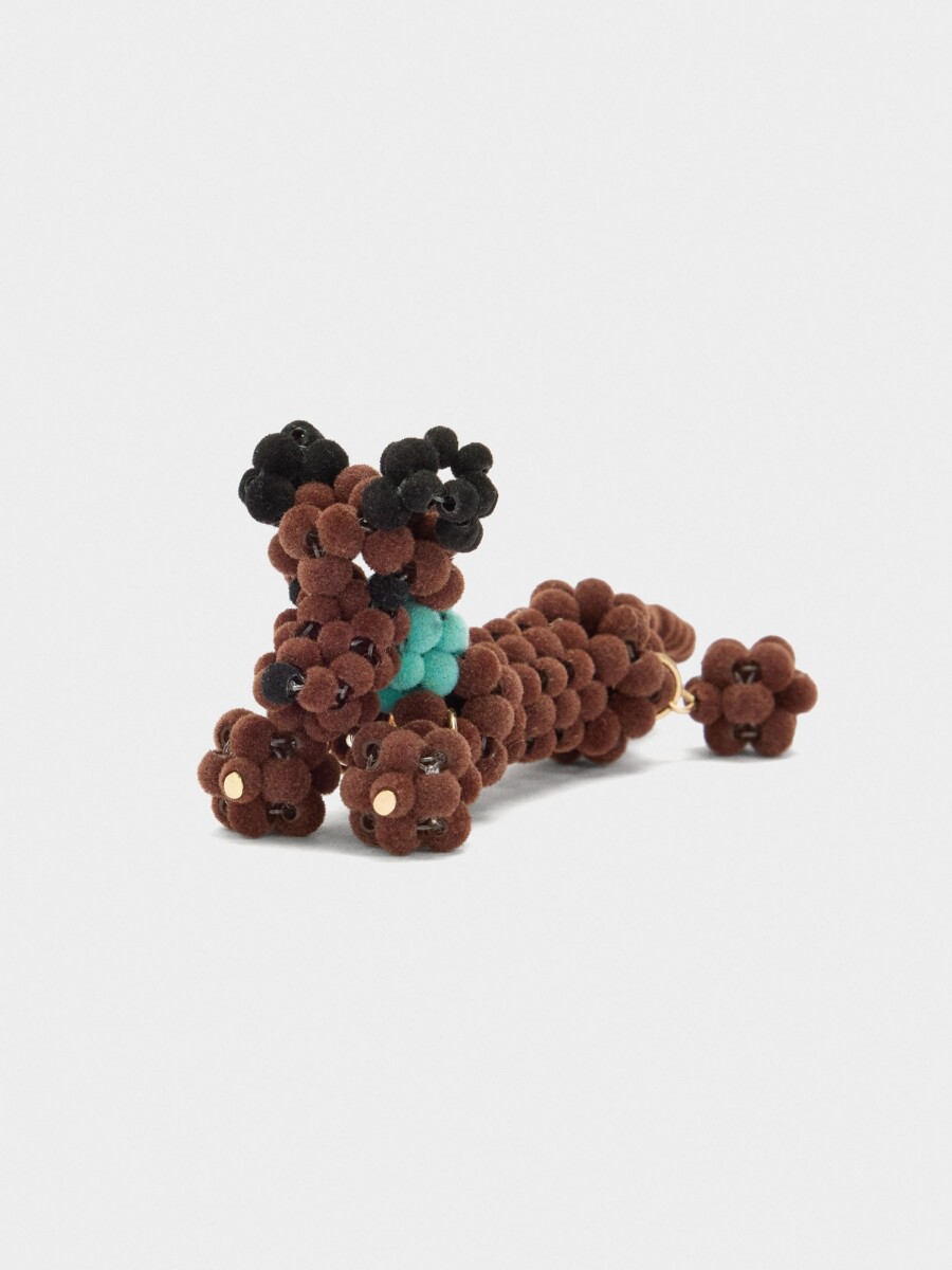 Llavero Con Charm Perro azul