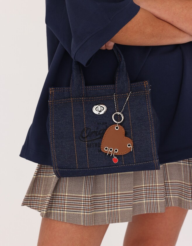 City Cartera City Denim Bordada - Azul Gastado