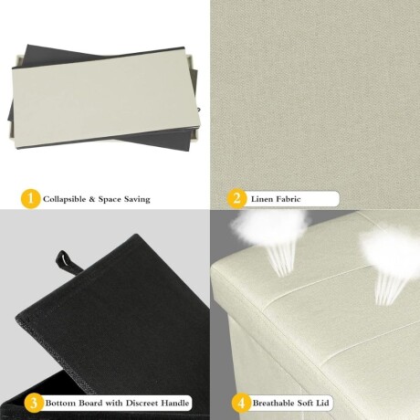 Puff Baul Houston Lino Crema