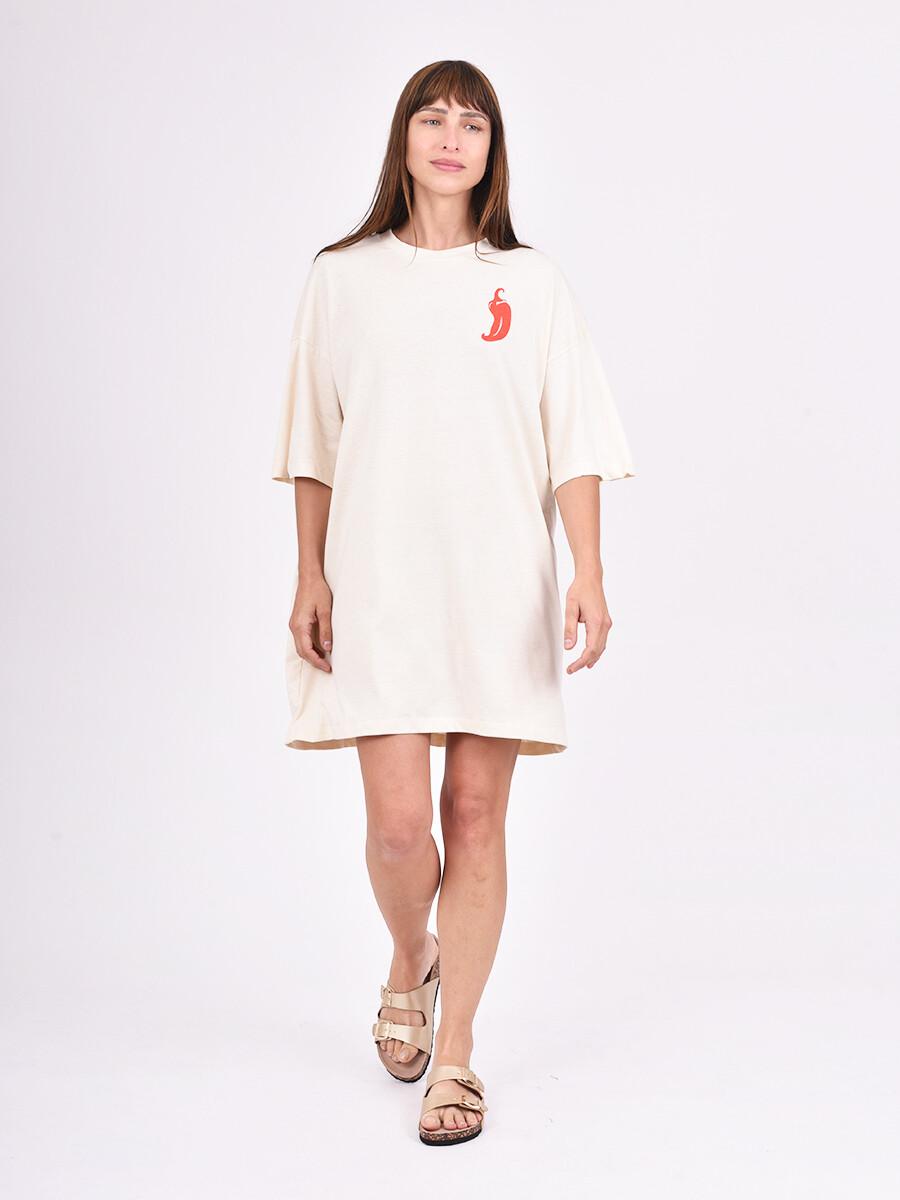 REMERA GREGA - BEIGE CLARO 