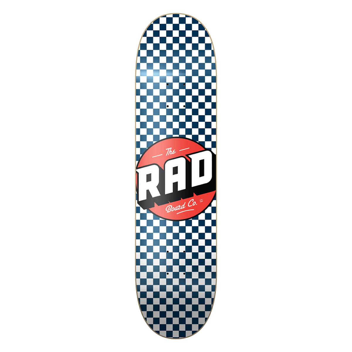 Deck Skate Rad 8.25" - Modelo Checker - Navy / White (Lija incluida) 