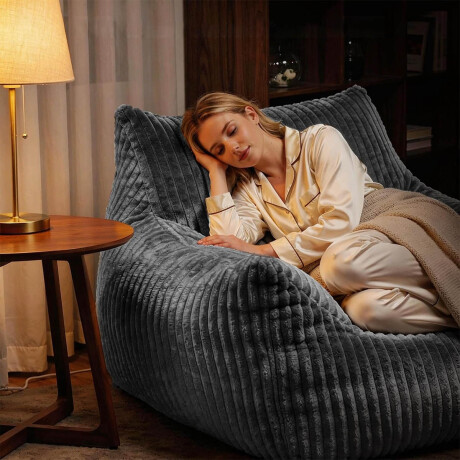 Sillón Sofá Puff Gigante Cloudnest 1 Cuerpo Pana Gris
