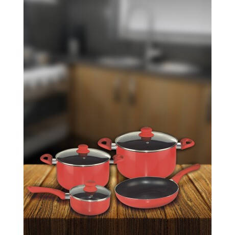 Batería de Cocina Antiadherente Cuori Fiamma 7 Piezas Batería de Cocina Antiadherente Cuori Fiamma 7 Piezas
