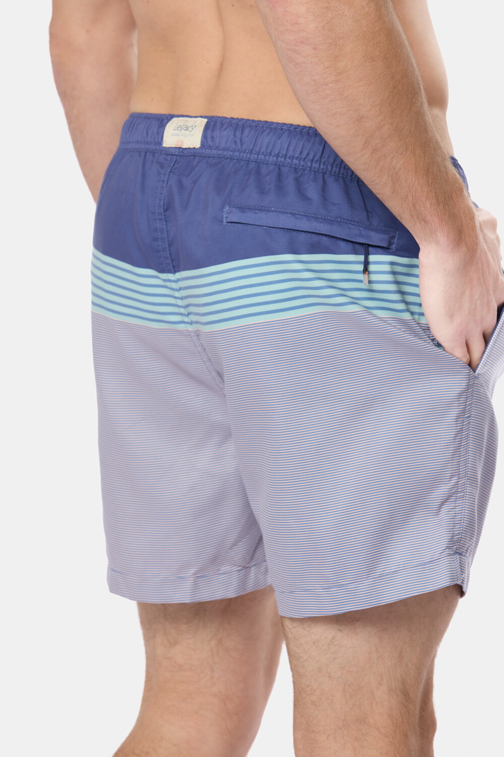 SHORT DE BAÑO RAYADO Rosa