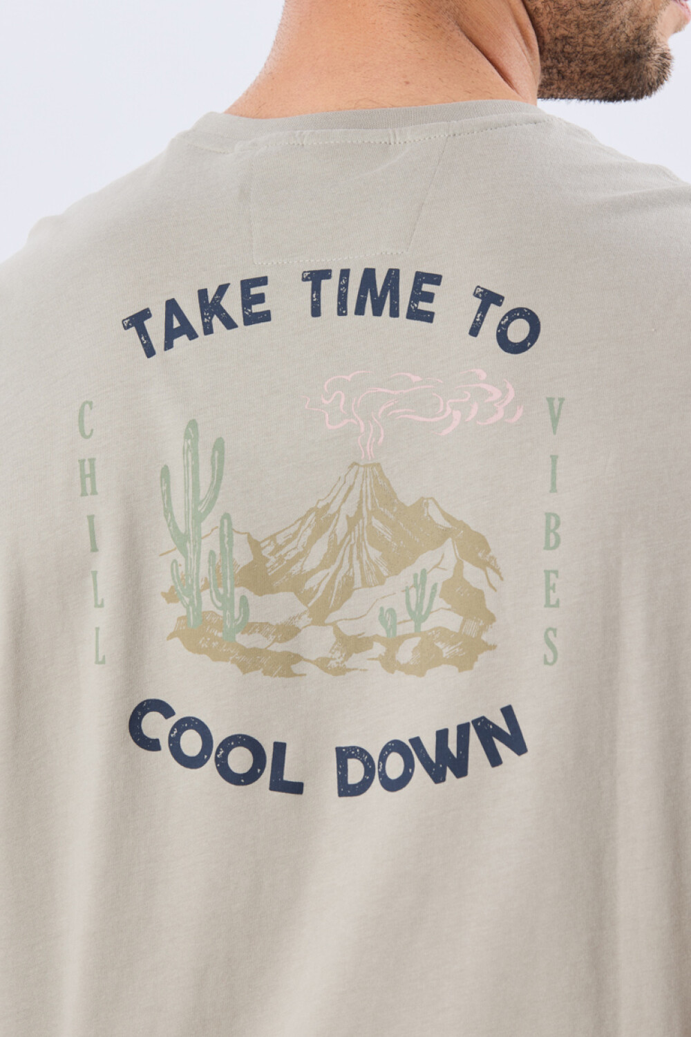REMERA ESTAMPADA DE ALGODÓN Khaki