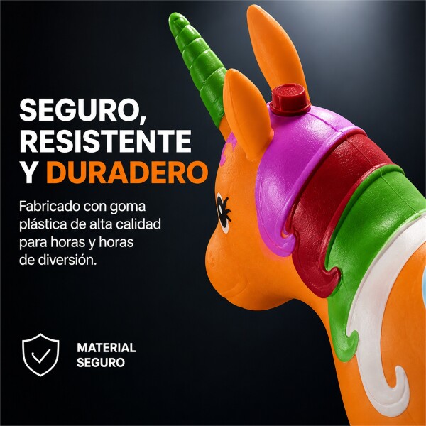 Unicornio Saltarín Inflable Infantil 58 x 55 cm Naranja