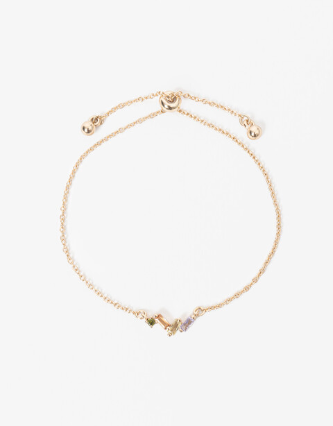 Pulseras Flexibles Strass Pulsera Flexible Con Cubic Zirconia - Dorado