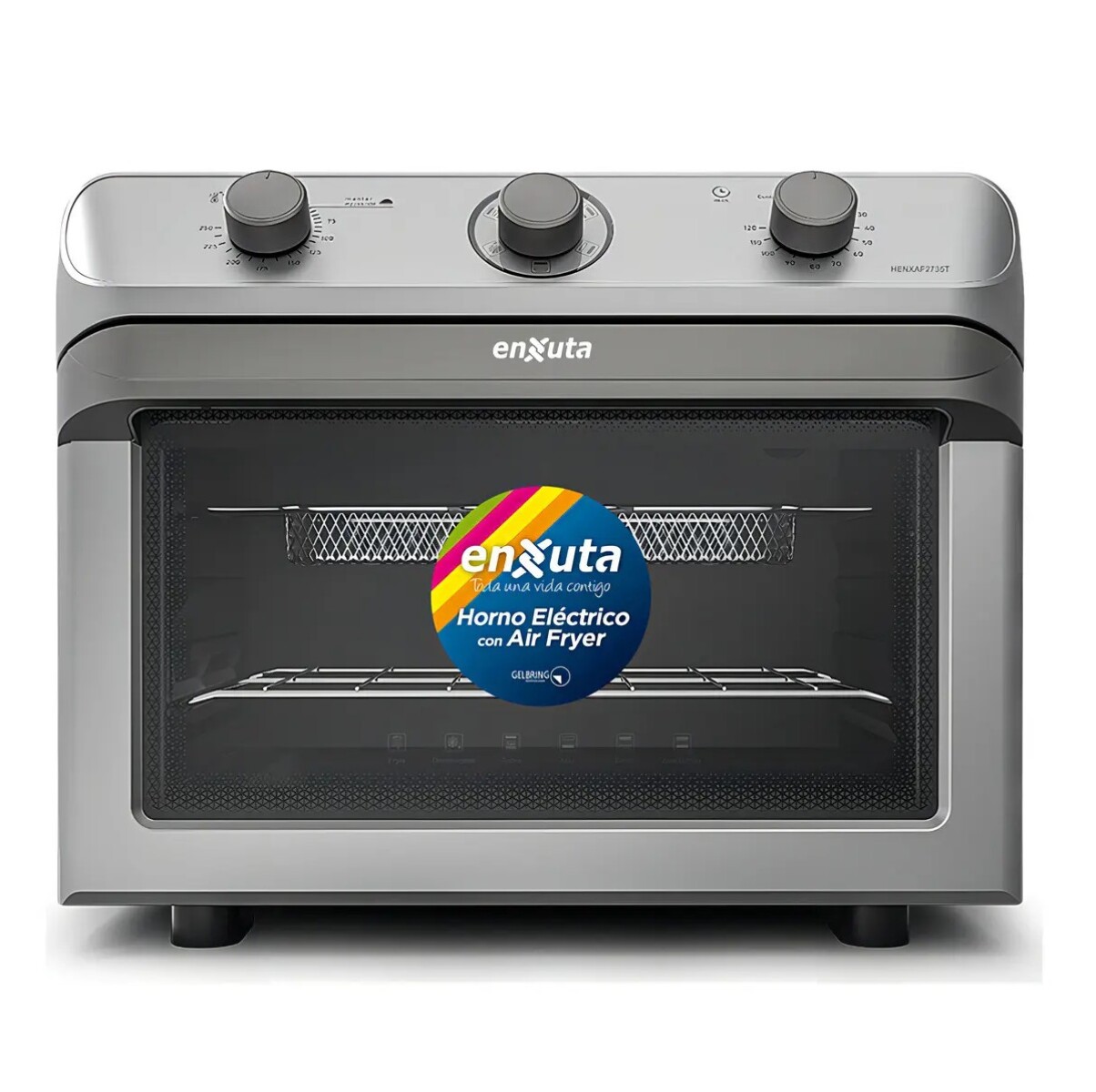 Horno Eléctrico Y Freidora Sin Aceite Henxaf2735t Enxuta Eh Color Plateado 