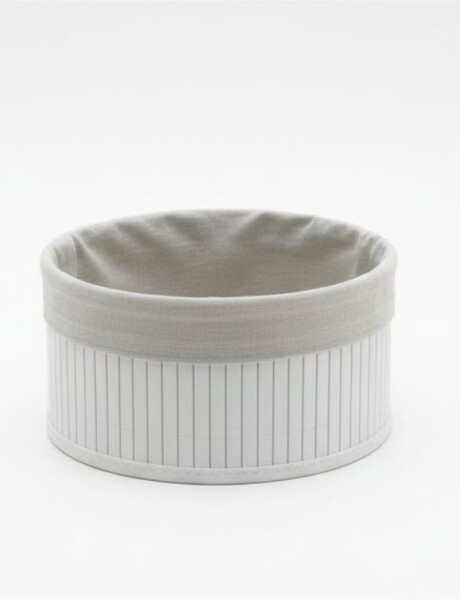CESTO RED BAMBÚ FORRADO TELA D19X10CM BCO CESTO RED BAMBÚ FORRADO TELA D19X10CM BCO