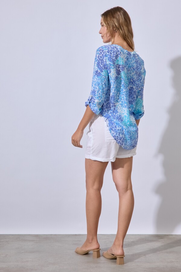 Blusa Gasa Print AZUL/MULTI