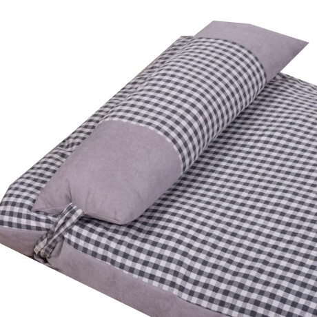 CAMA FUTÓN CUADRILLÉ TELA BLANCO C/ALMOHADA M