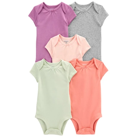 Pack X5 Bodies Carters Algodón Manga Corta MULTICOLOR