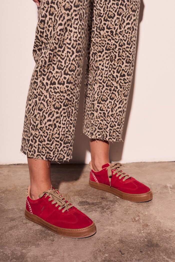 Zapatilla Gamuza Rojo