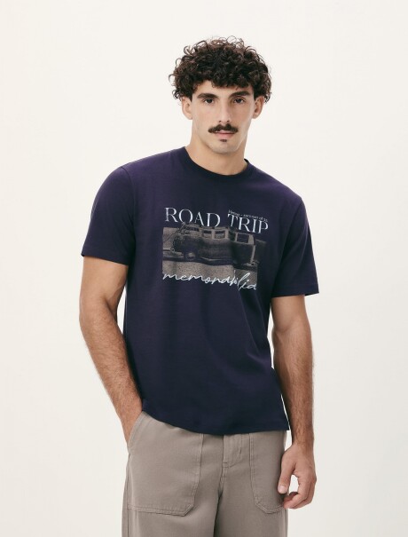 CAMISETAS MANGA CORTA CON ESTAMPA AZUL