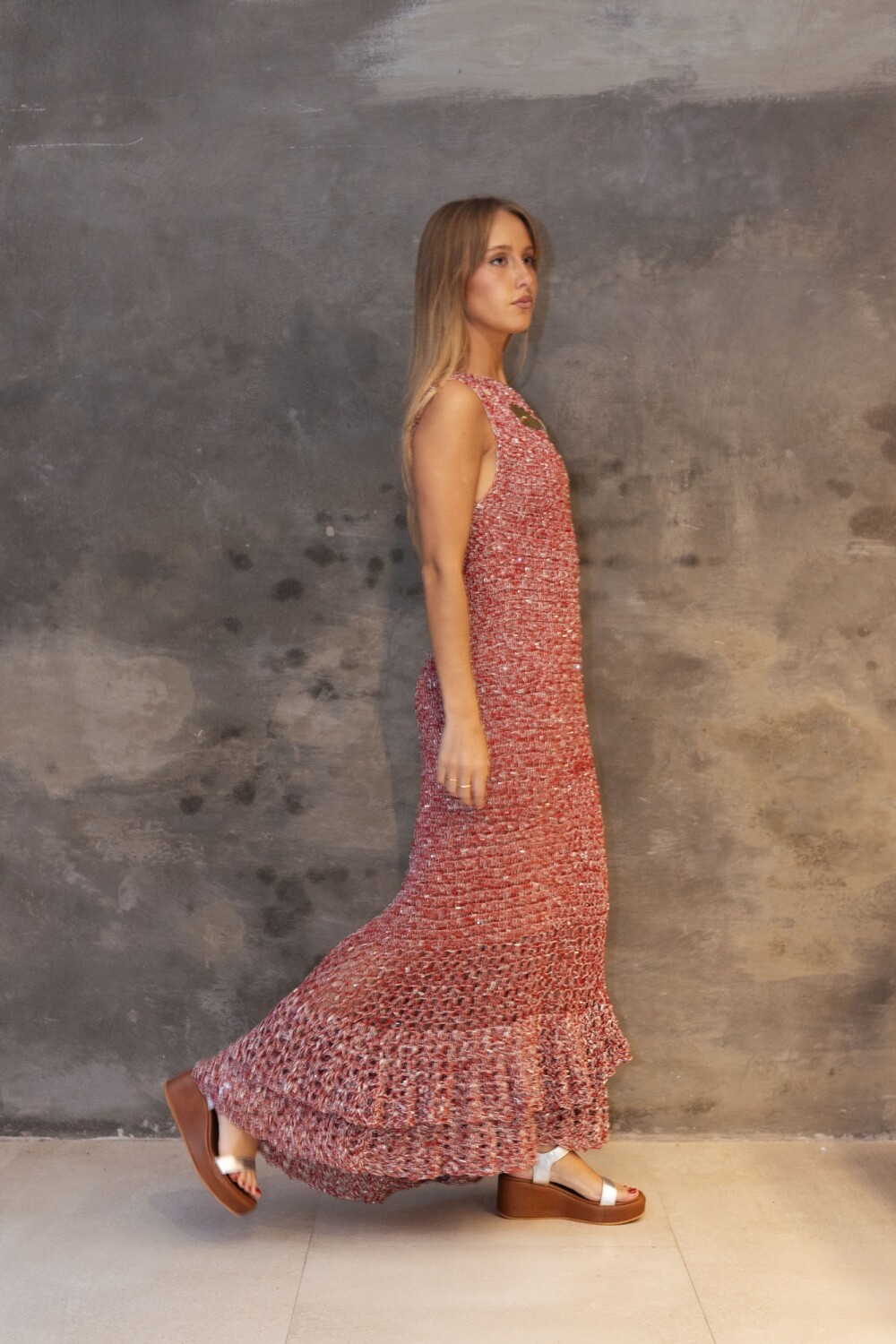 Gala Crochet Dress Rojo