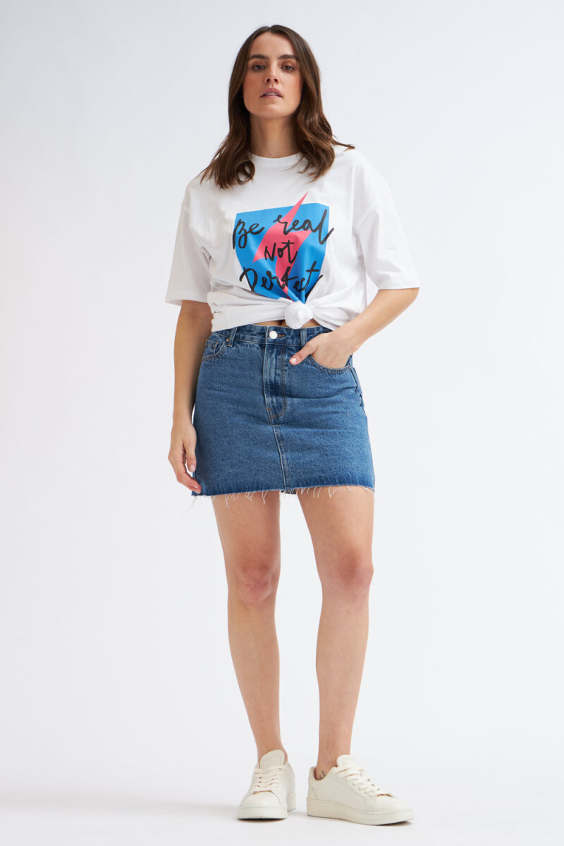 Minifalda de jean azul Azul Medio