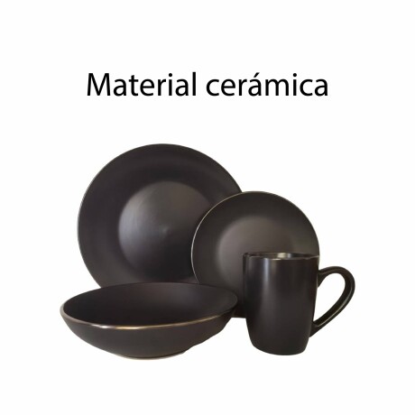 Juego Vajilla 16 Piezas Estilo Rústico Elegante Negro