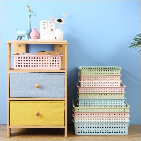 Caja Organizadora Baja Canasto Multiuso Mediano en Plástico Verde