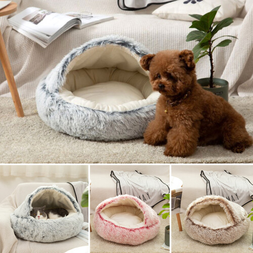 Cama Nido Para Mascotas - Circular Semi Cubierta Cama Nido Para Mascotas - Circular Semi Cubierta