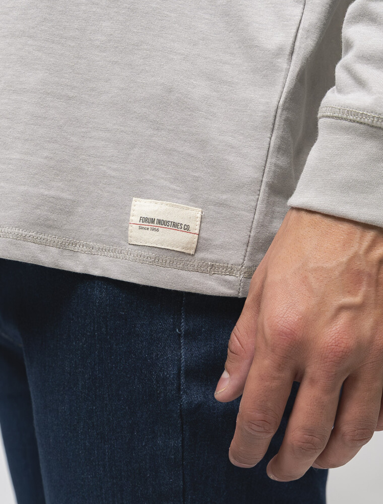 REMERA BASICA M/LARGA ALGODON Gris Claro