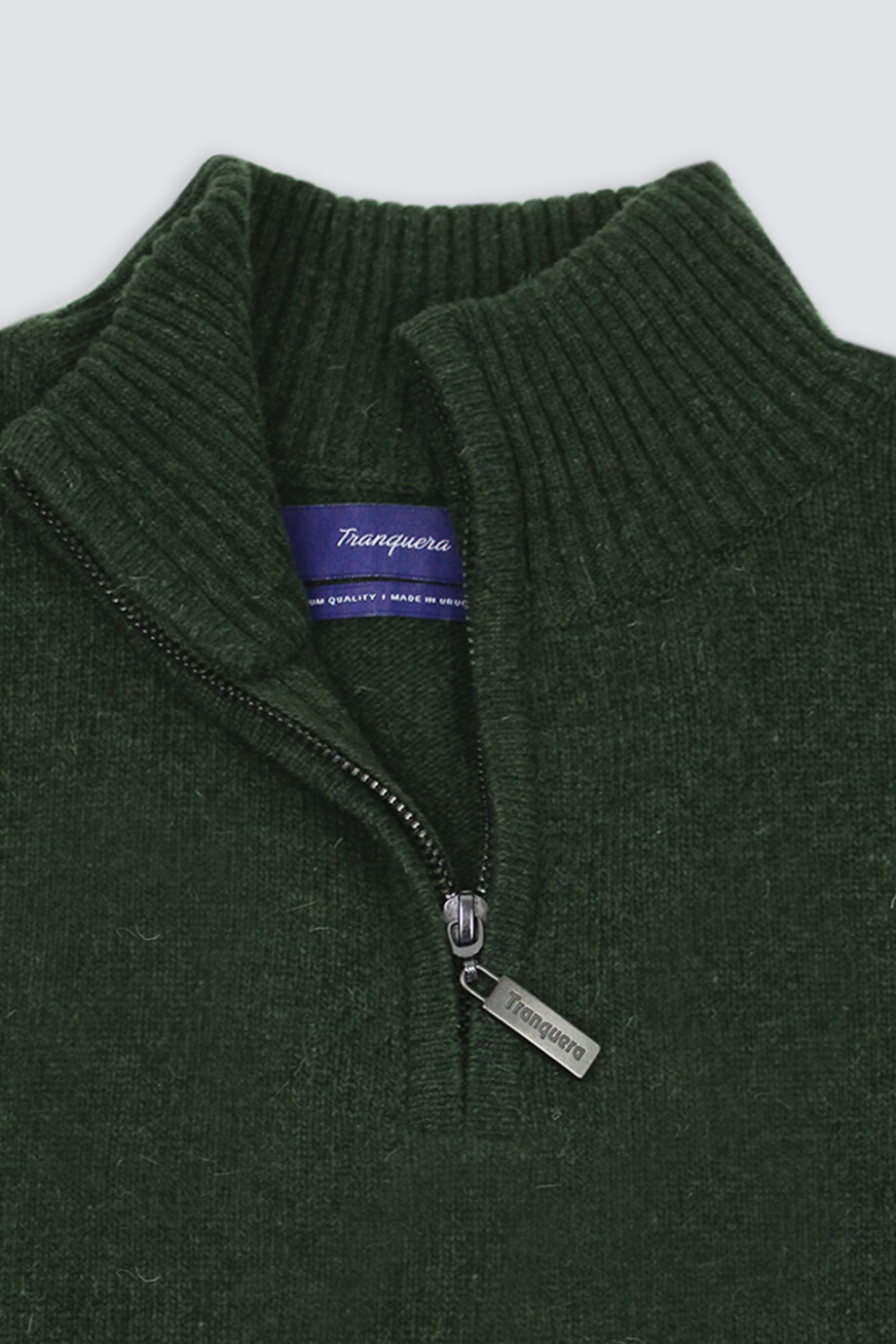 Remera Medio Cierre Criollo Verde Oscuro