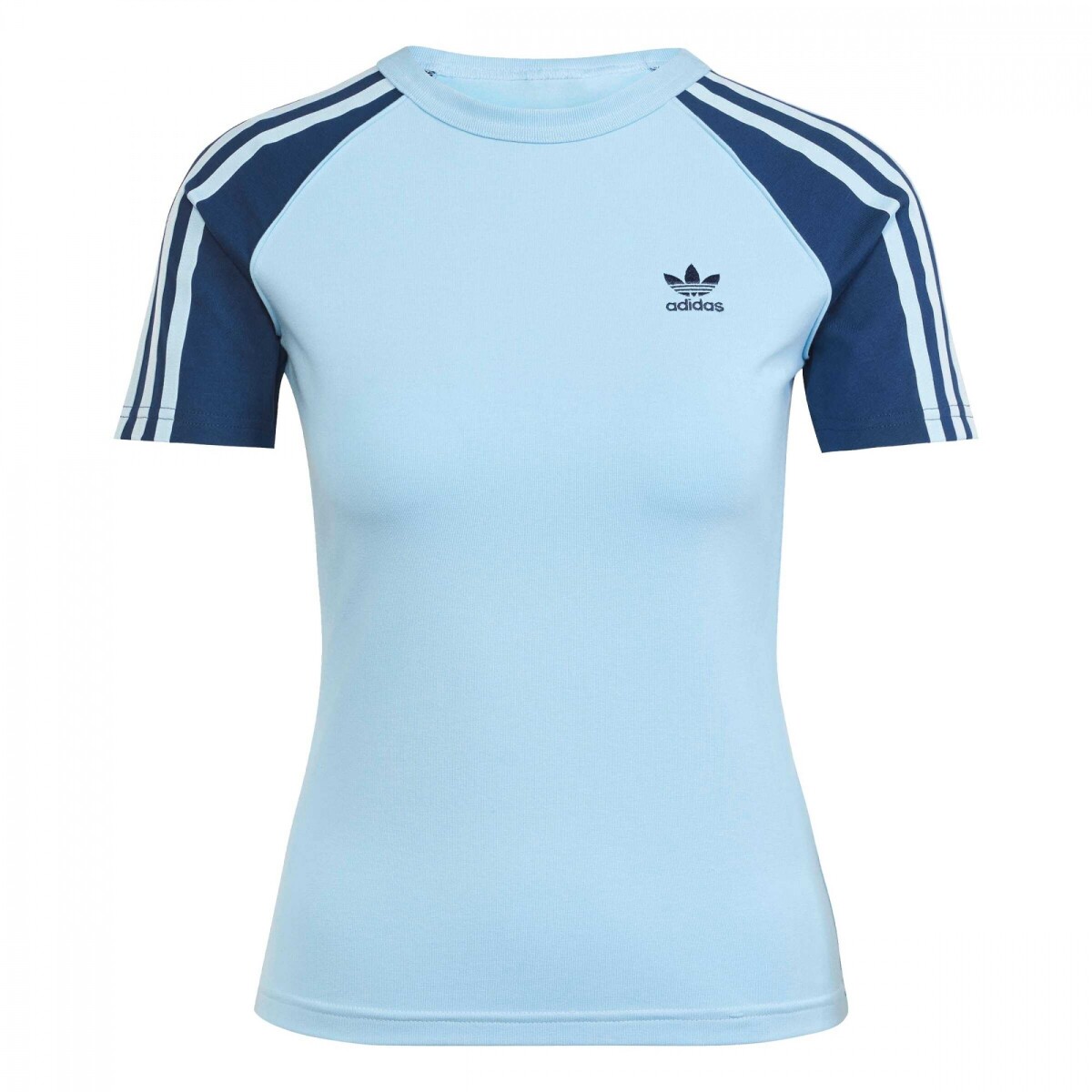 Remera Adicolor Raglan Slim de Mujer - Celeste 