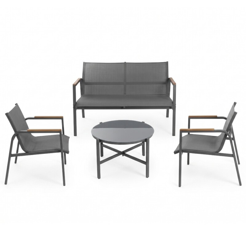 JGO DE JARDIN GRIS/NEGRO 4PZAS Unica