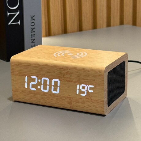 Reloj Despertador Multifuncional con Carga Inalámbrica y Bluetooth Reloj Despertador Multifuncional con Carga Inalámbrica y Bluetooth