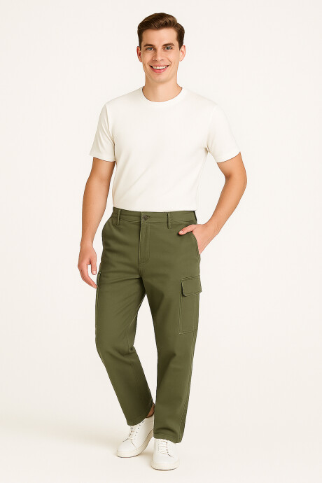 Pantalon Worker Verde Oliva Oscuro