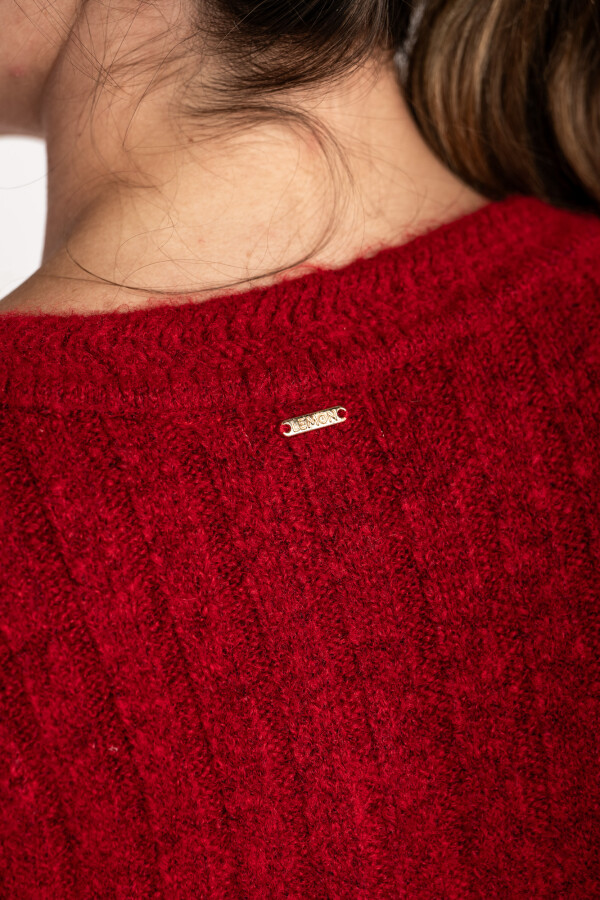 Sweater Lana Acanalado Rojo