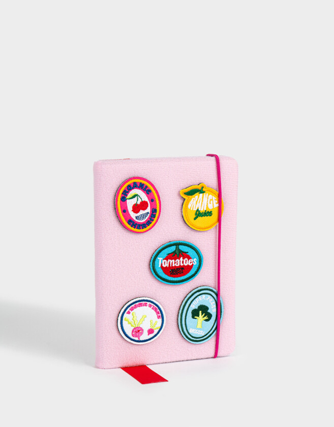 Anotadores Cuadernos y Memos Cuaderno A5 Con Parches - Fucsia Claro