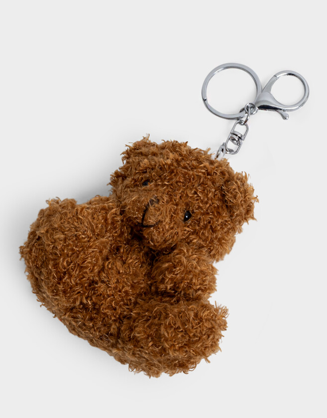 Llavero Peluche Llavero Y Charm De Osito - Marron Camel