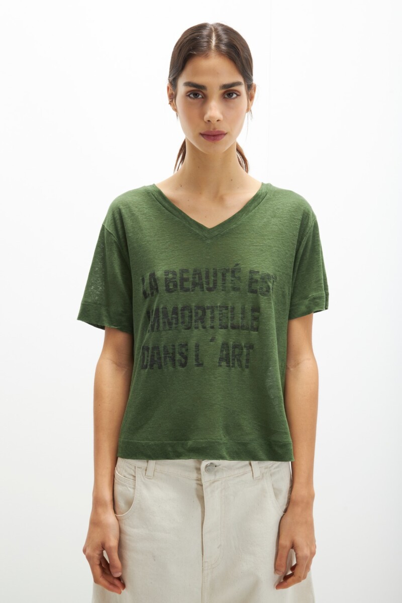REMERA ART Verde Militar
