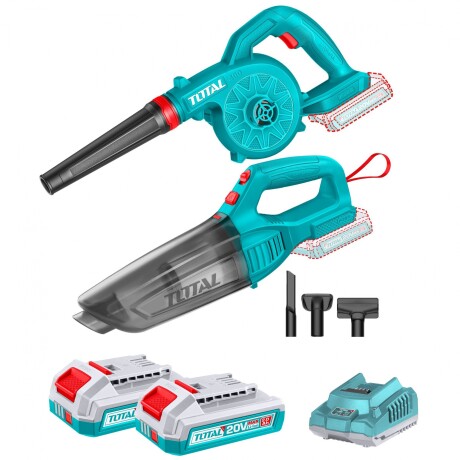 Kit Línea 20v: Aspiradora + Soplador, 2 Baterías 2.0Ah Kit Línea 20v: Aspiradora + Soplador, 2 Baterías 2.0Ah