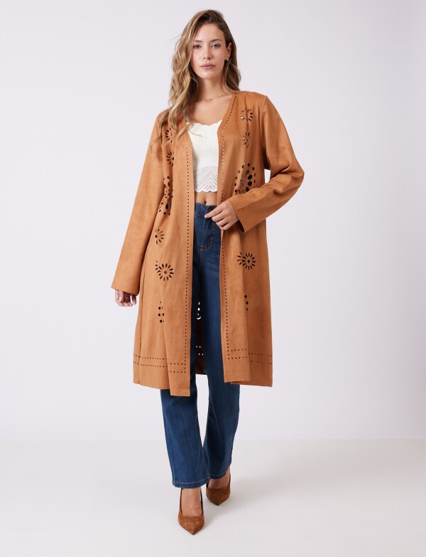 Chaqueta Suede Calado TOSTADO