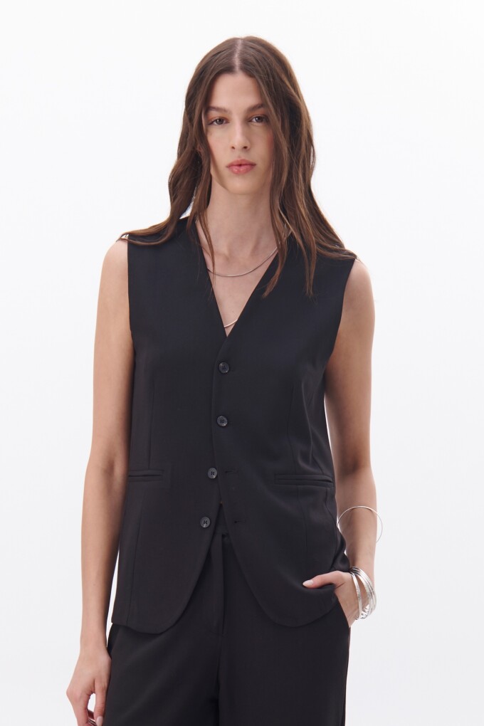 CHALECO MIDI NEGRO