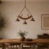 COLGANTE ESTANCIA 3L E27 MADERA Y COBRE COLGANTE ESTANCIA 3L E27 MADERA Y COBRE